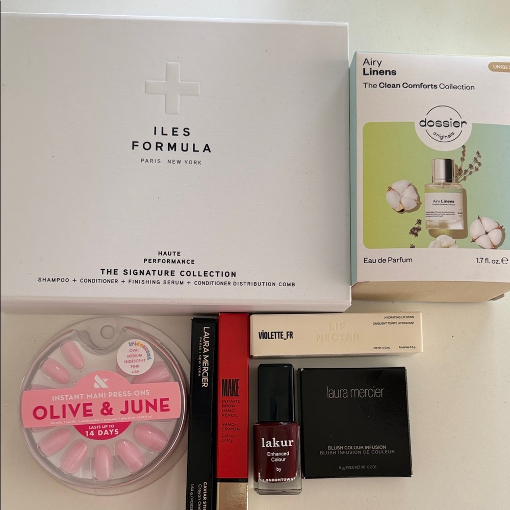 8 Item Beauty Bundle — Iles Formula, Laura Mercier, Violette, Olive & June, MAKE
